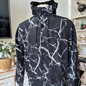 FITWEAR NWT Sz L (10) The Lush Windbreaker/Full Zip/Black & White Marbled Jacket